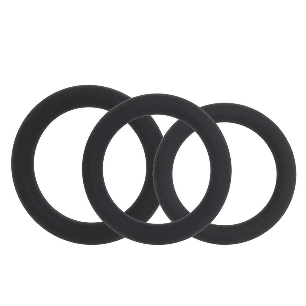 LEVELZ 3 Piece Classic Cock Ring Set in XS-M
