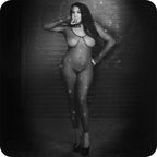 Radiance Crotchless Full Black Body Suit XL
