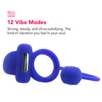 Dual Rockin' Rim Enhancer Cock Ring in Blue
