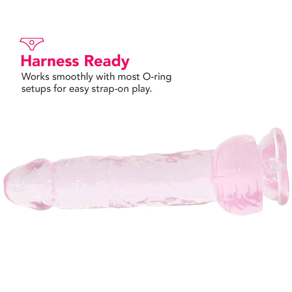 Naturally Yours 6 Inch Crystaline Dildo in Rose