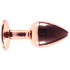 Small Aluminum Plug with Pink Gem in Rose Gold