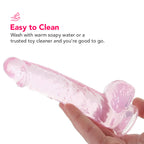 Naturally Yours 6 Inch Crystaline Dildo in Rose
