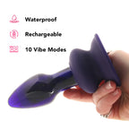Icicles No.85 Vibrating Glass Plug in Purple