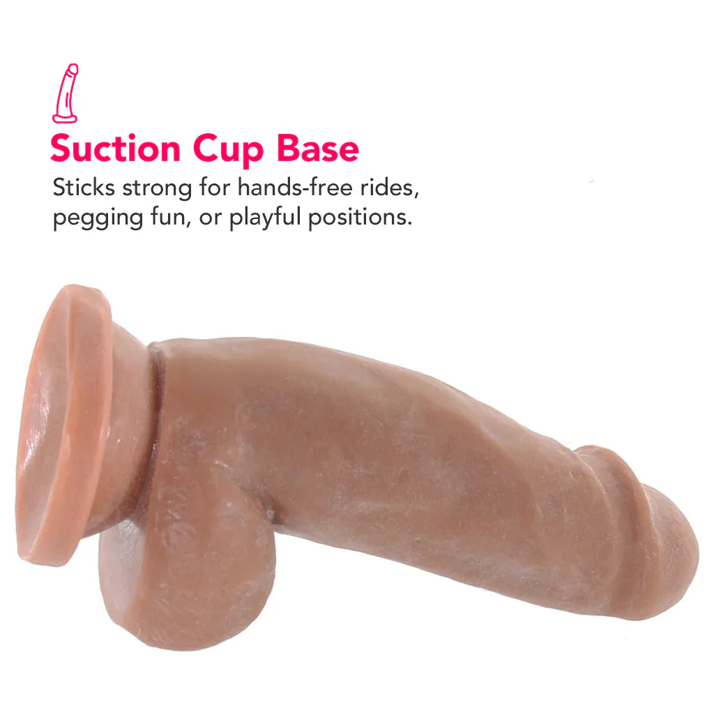 Dr. Skin Plus 7 Inch Girthy Poseable Dildo in Mocha