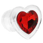 Booty Sparks Red Heart Gem Glass Anal Plug in Small