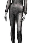 Radiance Crotchless Full Black Body Suit XL
