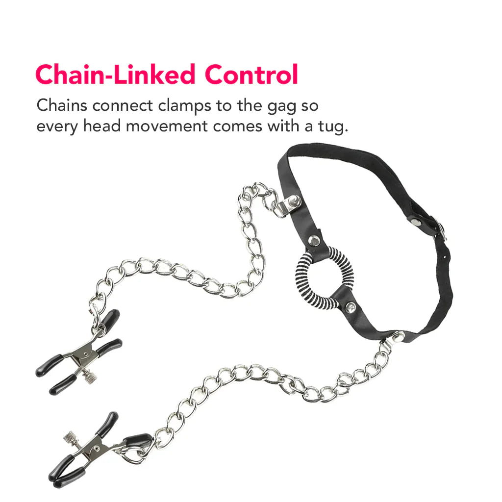 Fetish Fantasy Ltd O-Ring Gag & Nipple Clamps