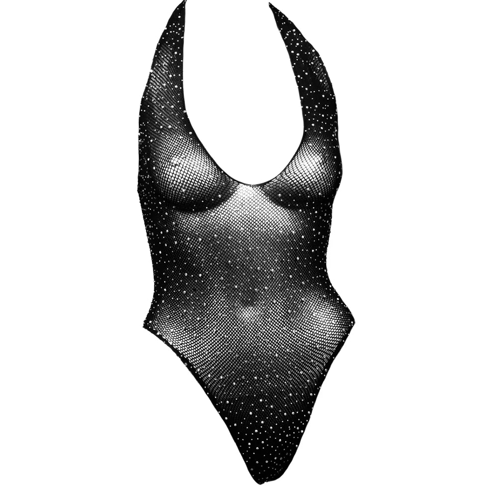 Radiance Deep V Black Body Suit XL