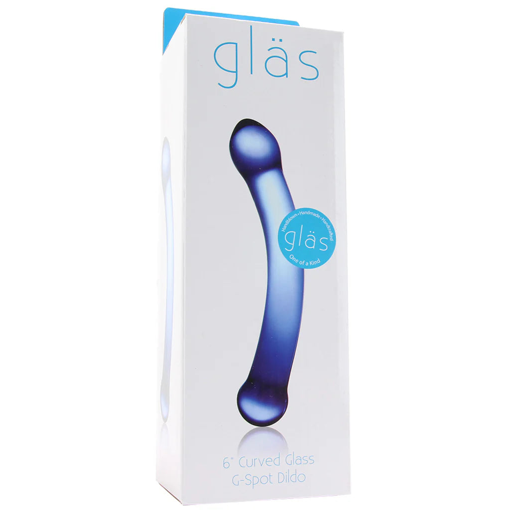 gläs 6 Inch Curved G-Spot Glass Dildo
